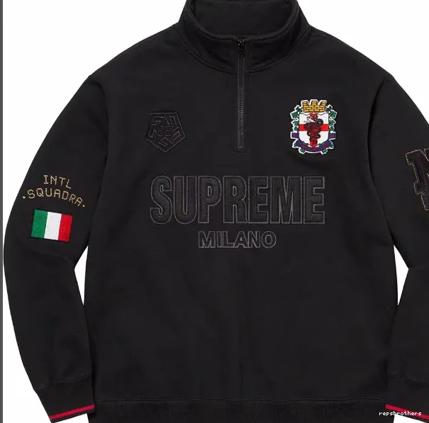 L 22FW Milano M White XL Black and Pullover Zip Hoodie Half Half S Milan Zip 0910